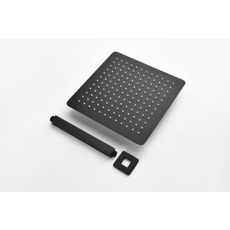 Rain Shower Head  High Pressure Rainfall Showerhead Water Saving, Matte Black