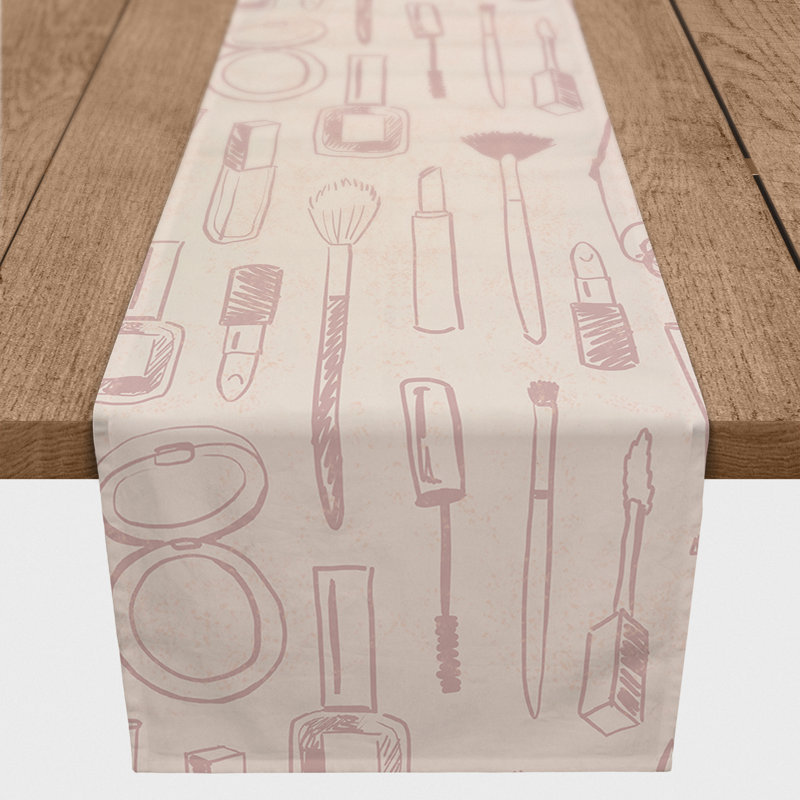 Chemin de table Dewaun, Rose, L 90 po x l 16 po
