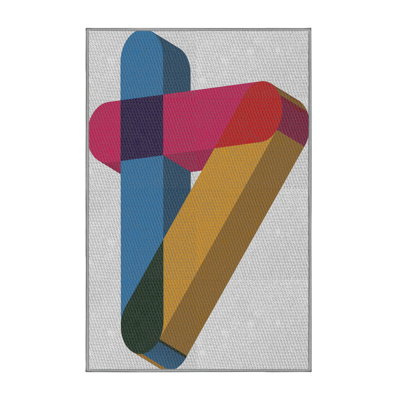 Geometric Indoor Rug, Rectangle 8' x 12'