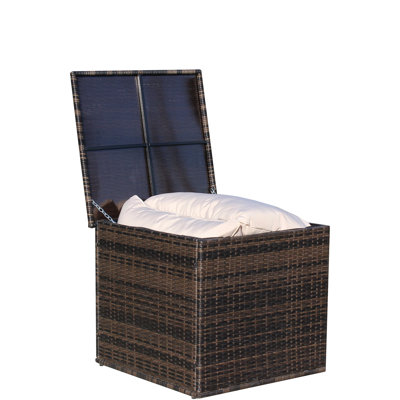 Spacious Brown Outdoor Storage Box With Steel Frame - And Patio Cushion Handles Convenient To Carry