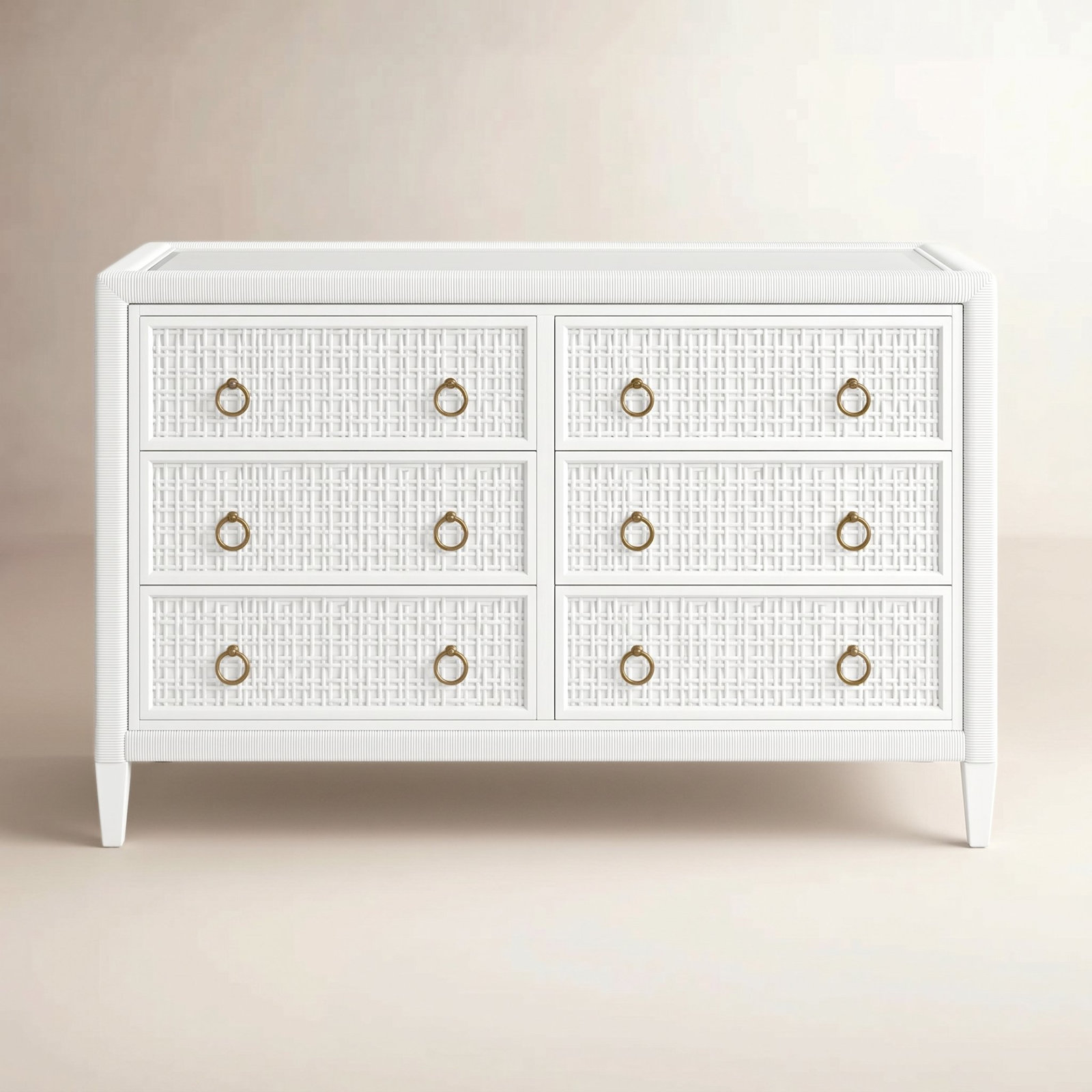 Monterey 54" Double Dresser, Frost White, Yes, Brass