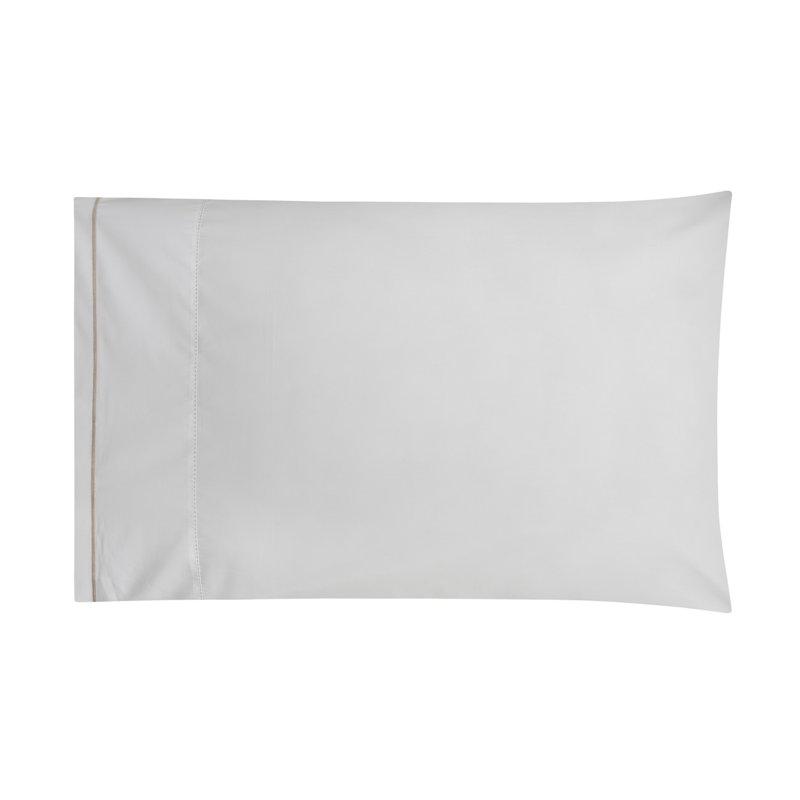 Sierra 100% Egyptian cotton percale sheet set, white-latte, King