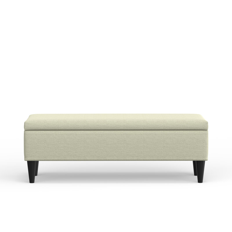 Banc de rangement en tissu, Beige, H 16,75 po x l 46,46 po x P 17 po