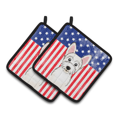 Cuisinier poignée pour trésors et westie caroline American Flag