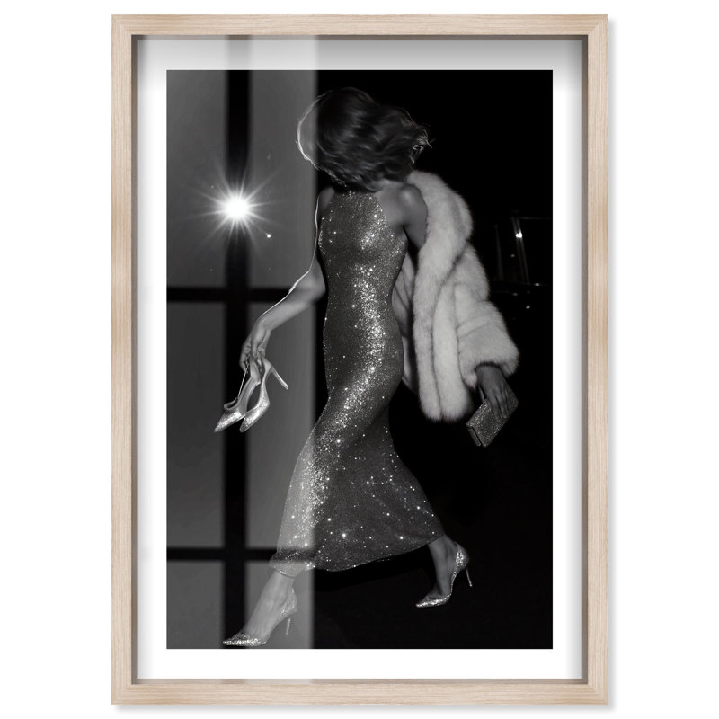 Décoration murale mode «Midnight Strut Shadowbox Print» par Notoriart, cadre noir, 16 x 24, H 25 po x l 17 po