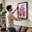 Stylized Folk Flower Scandinavian - Framed Print-2151310-2151308