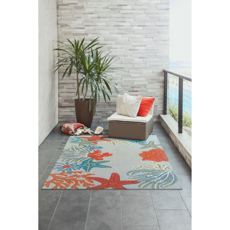 Tapis bleu touffeté à la main Hemsworth, Rectangle 3 pi 6 po x 5 pi 6 po