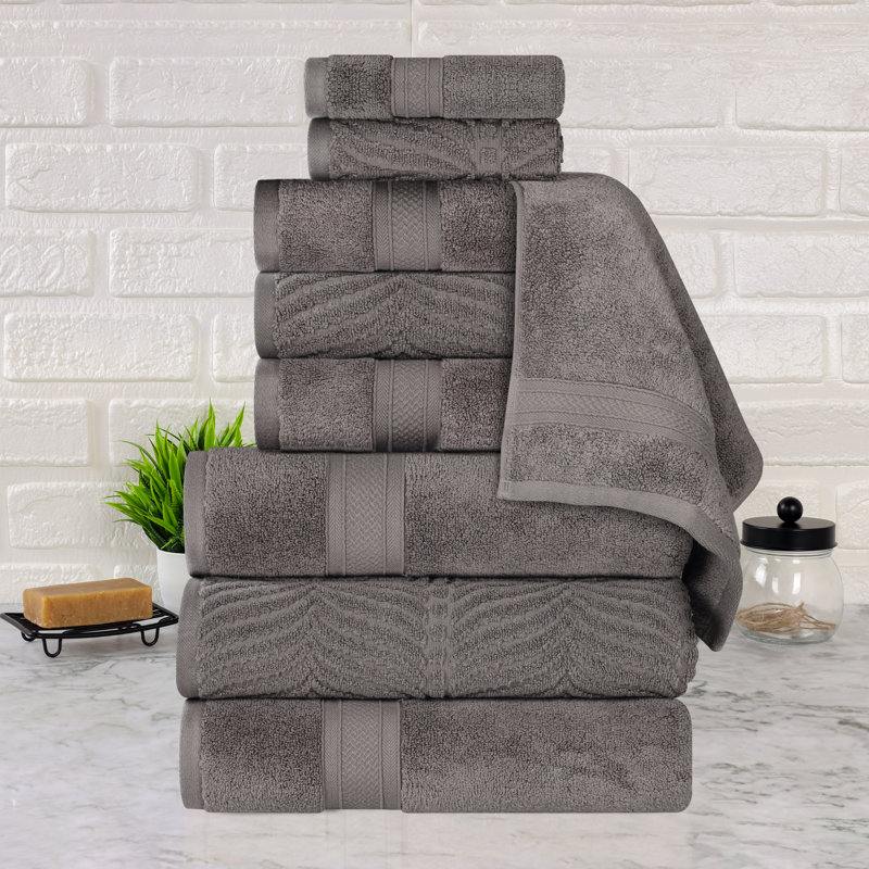 Ensemble de serviettes de bain 9 pièces Aneira, Charcoal