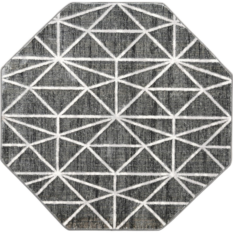 Eshin Abstract Indoor Rug, Octagon 5'3"