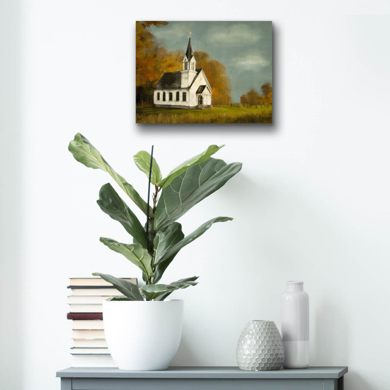Art mural épique «Autumn Chapel» par Ashley Bradley, 16 po x 12 po