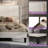 Wauseon Queen Size White Corduroy Upholstered Wingback Headboard Platform Bed with Wooden Slats-1770121801-1770121807