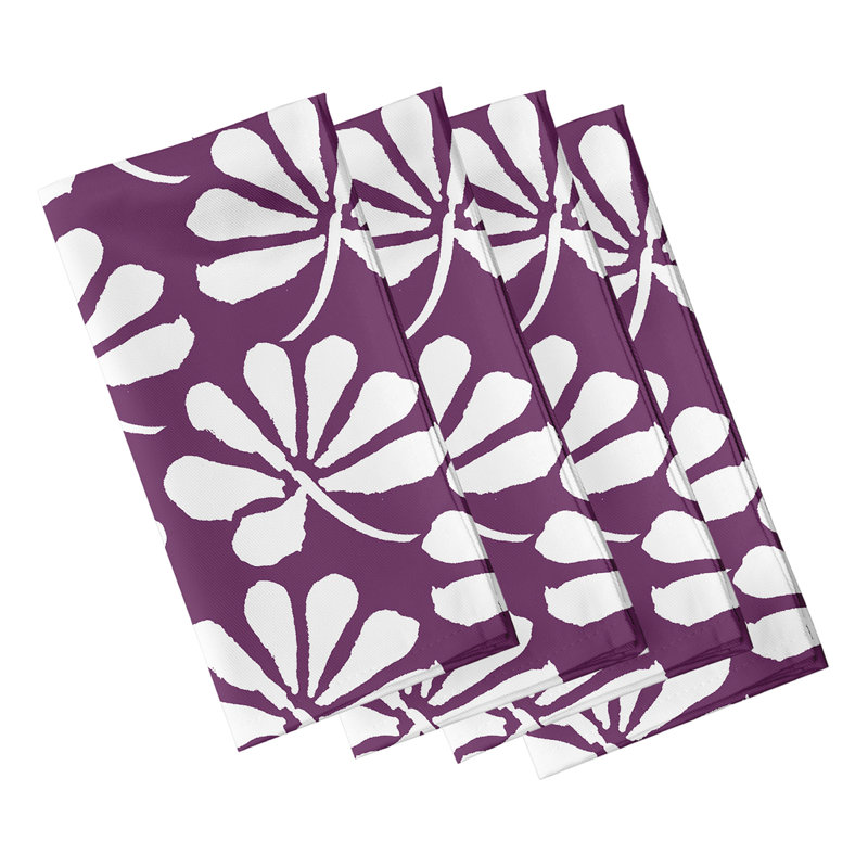 Allen Park Polyester Floral Square Napkin, Purple
