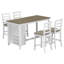 Ensemble de salle à manger 5 pièces multifonctionnel en bois d'hévéa à hauteur de comptoir avec chaises rembourrées et compartiment à vin intégré à 9 bars, porte-verres à vin-846303486