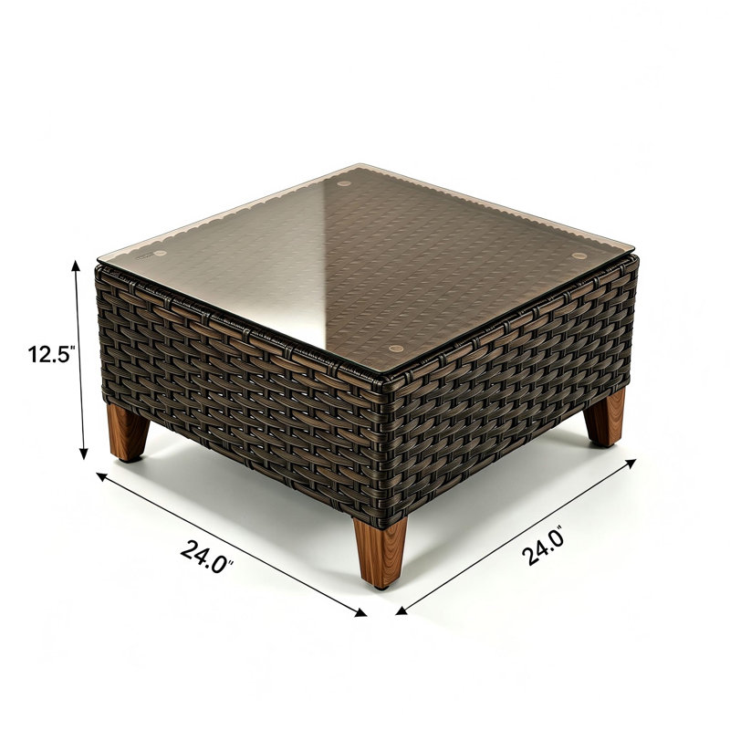 Table basse carrée en métal pour l'extérieur, l 24 po x P 24 po