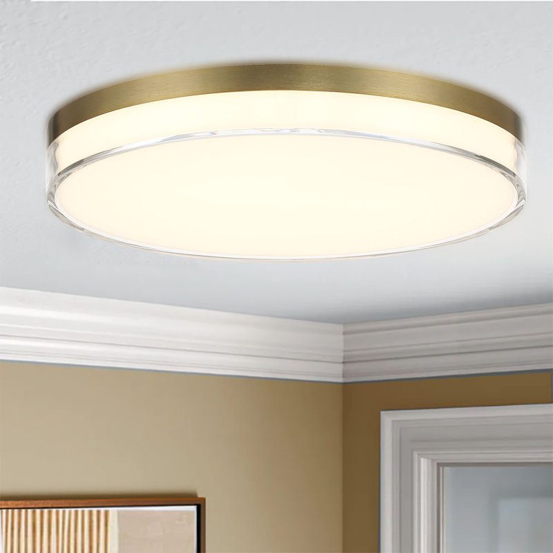 Camodeca Acrylic LED Flush Mount, 1.5" H x 11" W x 11" D