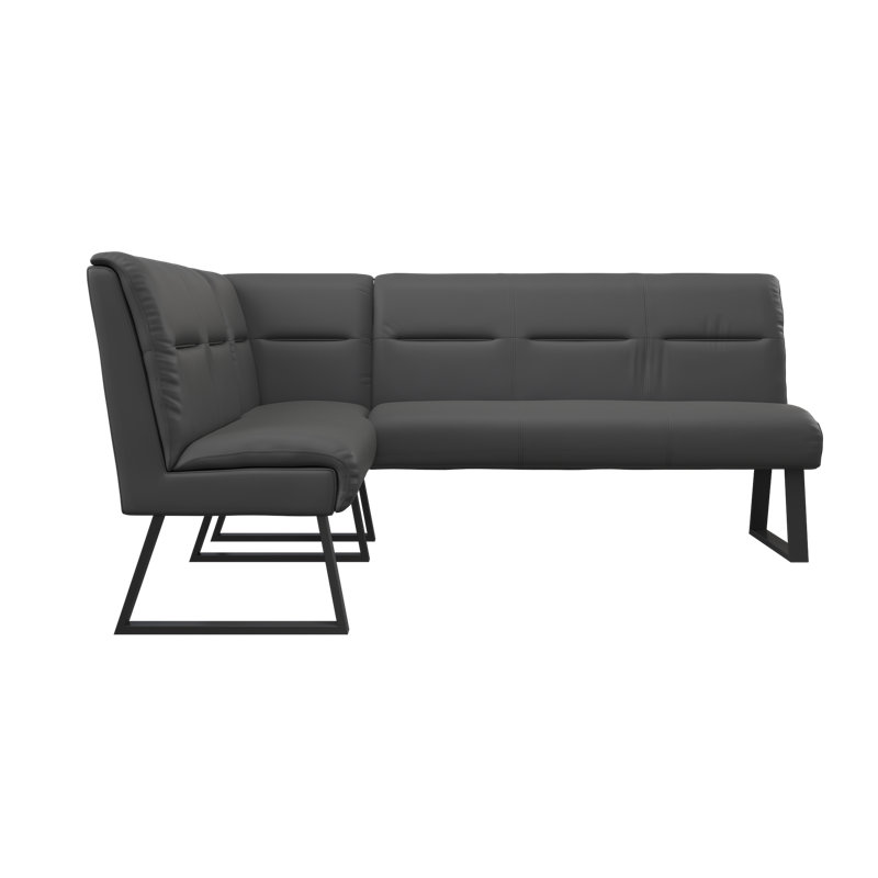 Nateesha Faux Leather Upholstered Bench, Grey