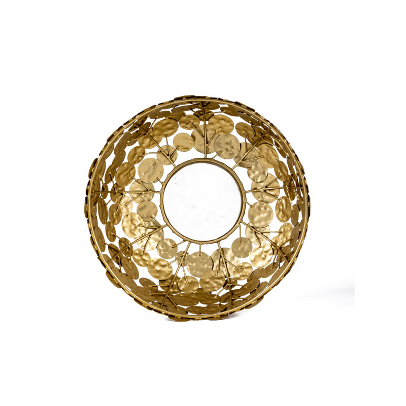 Handcrafted Gold Metal Decorative Bowl - Fruit Basket for Kitchen Counter, Large Decor, Entryway Key Holder, Modern Countertop Display 10x10x4.5