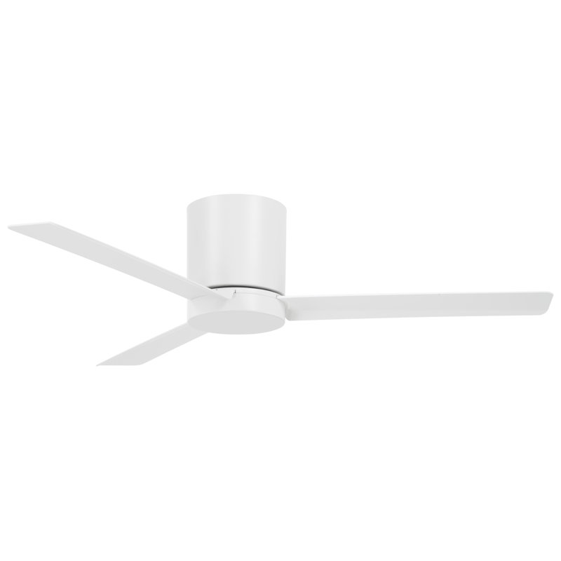 52" Flat White LED Hugger Ceiling Fan with Remote