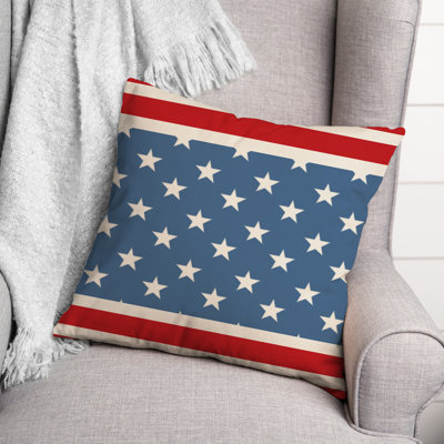 Red And Blue Stars And Stripes Throw Pillow