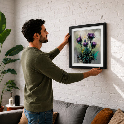 Thistle Gestural Art No.1 - Framed Print