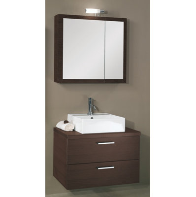 Ensemble de meuble-lavabo simple mural 30 "avec miroir Aurora