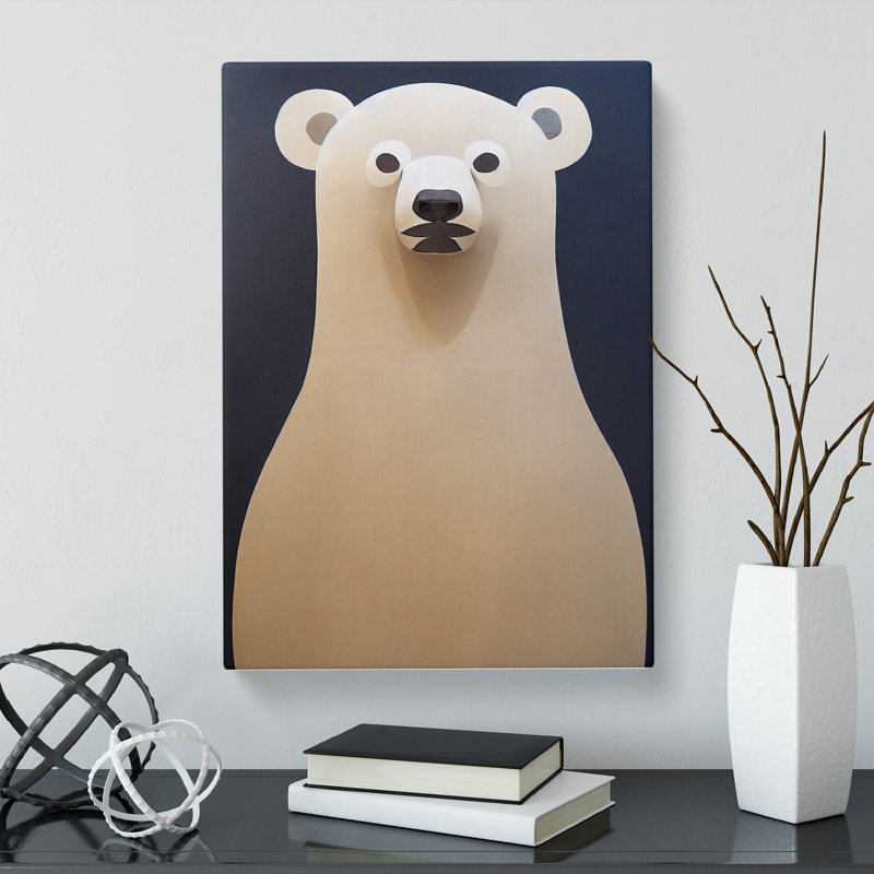 Tavon Polar Bear Minimalistic Vol.1 - Wrapped Canvas, 76cm H x 50cm W x 3cm D