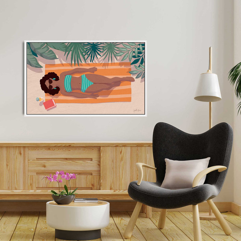 706-6218 Beach Babes III - Peinture, L 51,5 po x H 31,5 po, Cadre blanc