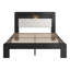 Structure de lit plateforme grand, cadre d'aspect bois noir avec velours doux, système de support à lattes en bois robuste, facile à assembler, aucun sommier requis, mobilier de chambre de luxe