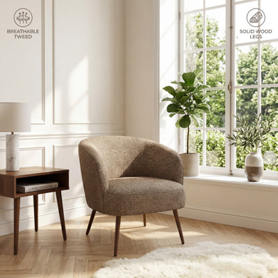 Mid-Century Modern Upholstered Tub Chair
