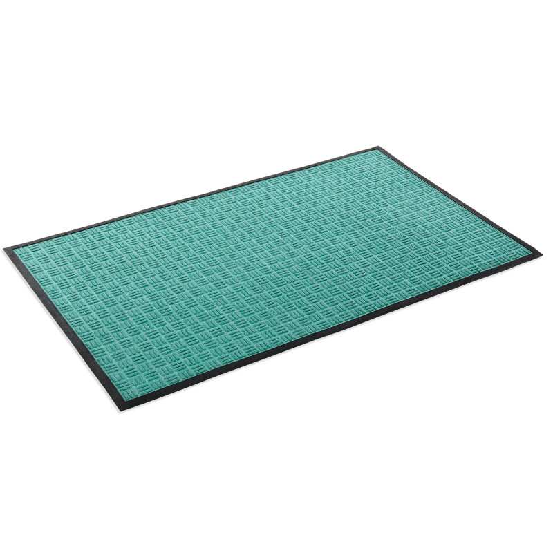Ahron Non-Slip Geometric Indoor Doormat, Green, Rectangle 4' x 6'