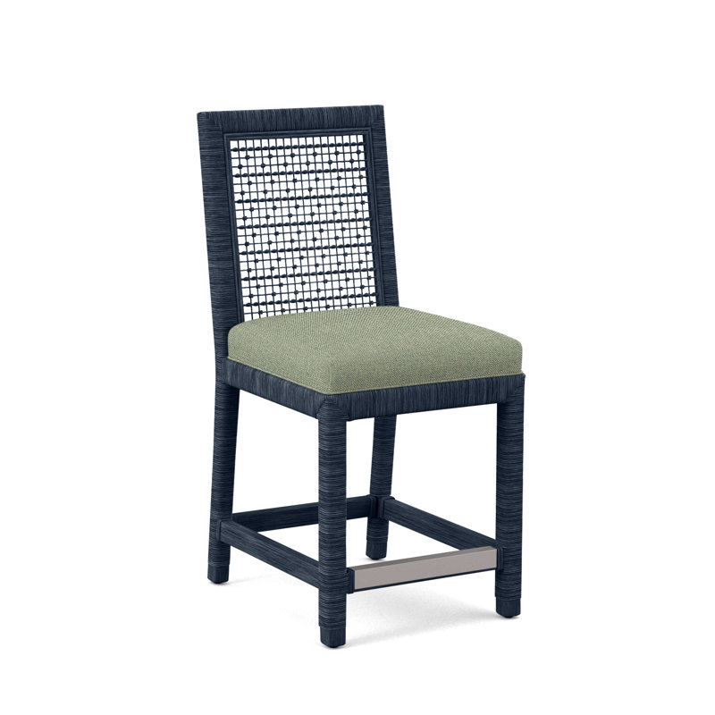 Pine Isle 24" Counter Stool, Sage Green Performance; 0855-43, Navy