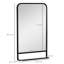 Metal Concave Wall Mirror with Shelves