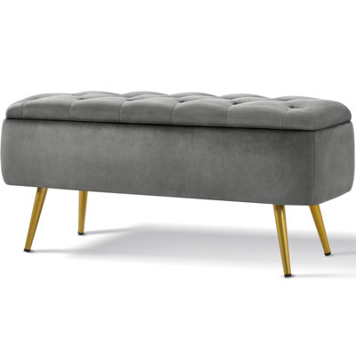 Himel Upholstered Flip Top Storage Bench by Mercer41