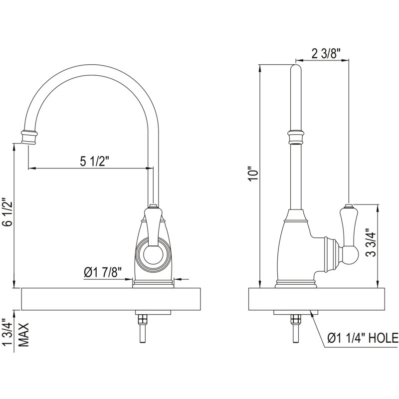 Georgian Era Hot Water Dispenser, Satin Nickel