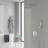 10" Chrome Wall Mounted Dual Function Shower System With Rough-In Valve, Rainfall Head And Handheld-123107259