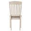2 chaises d'appoint rembourrées brun clair avec des pieds crème et un dossier à lattes en bois - confortable pour manger sous l'aspect (de 2) de conception traditionnelle avec rembourrage en mousse