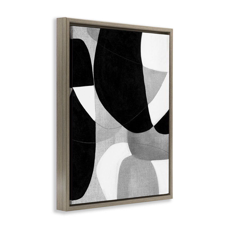Monochromes formes oblongues encadrées dorées sur toile flottante par Kippi Leonard, Cadre flottant orme Montalcino