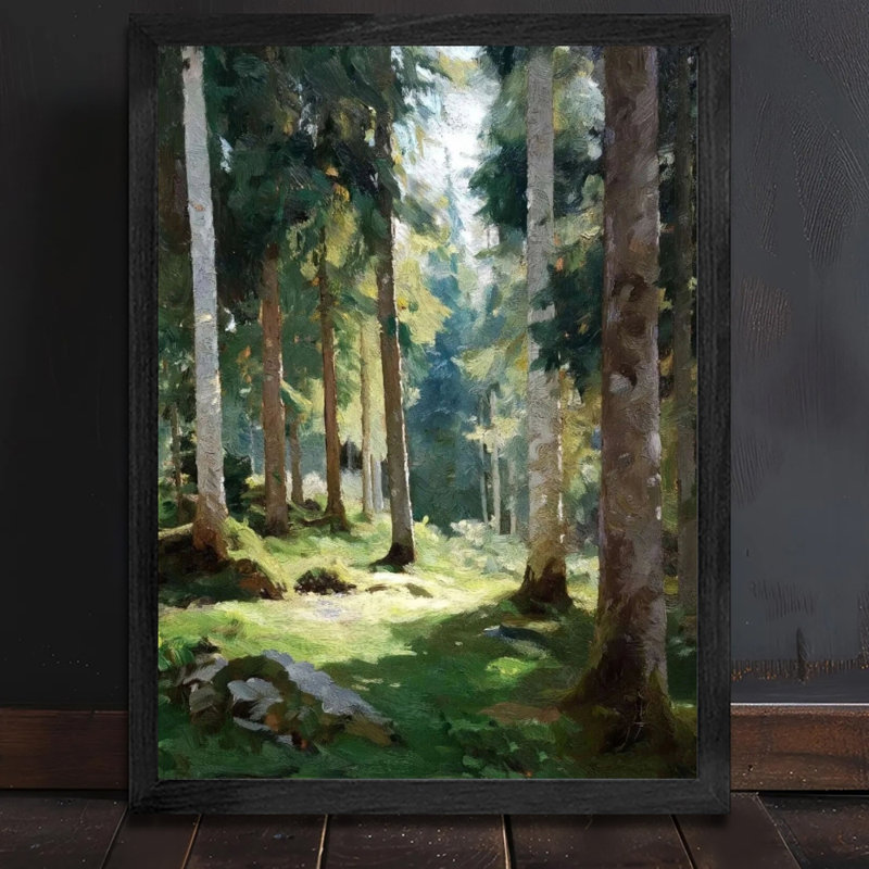 Art mural encadré minimaliste avec cadre en bois massif, bois prêt à accrocher, impression haute définition sur toile