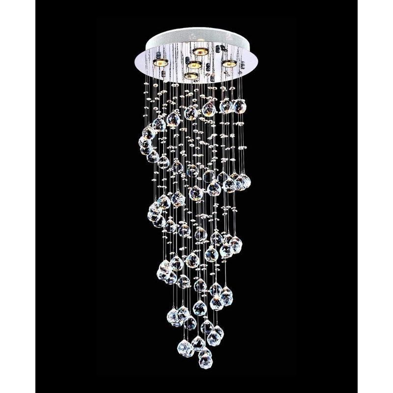 Dzeneta Crystal LED Tiered Chandelier