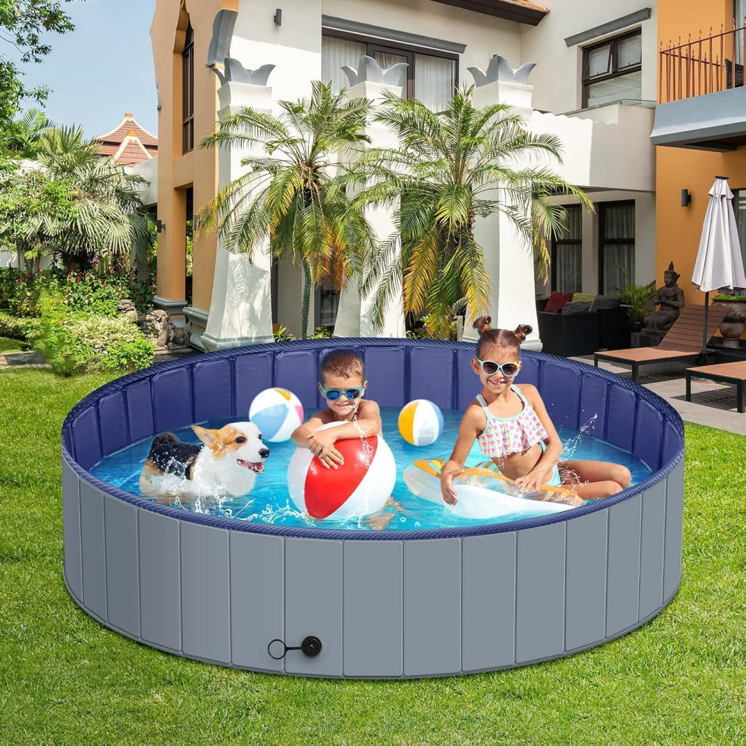 DESIGN SHOP BY SHELL Foldable Dog Pool For Large Dogs Hard Plastic ...