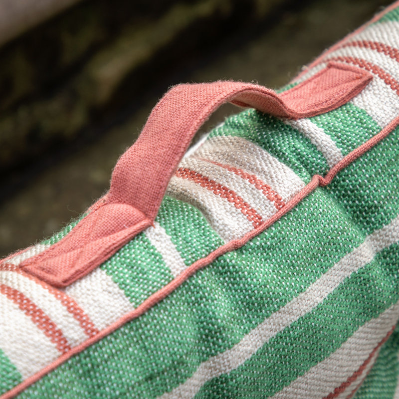 Seena Striped Floor Cushion, Orange
