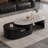 Modern oval retractable stone slab coffee table