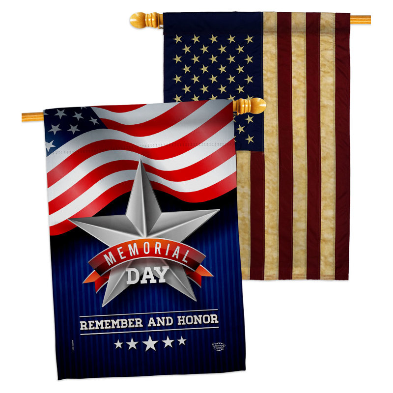 Drapeau de la maison 28 po x 40 po en polyester commémoratif Memorial Day
