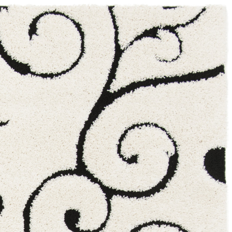 Chanhassen Shag Performance Floral Rug, Round 5'