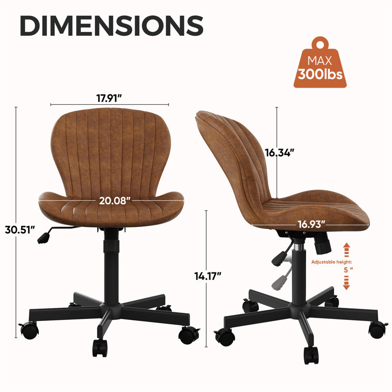 Chaise de bureau en polyuréthane, Brown
