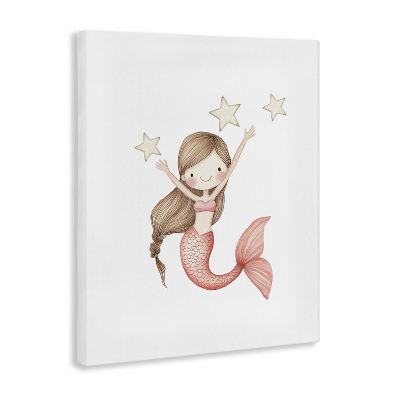 «Pink Mermaid and Stars», conception par Christine Simpson Art, H 20 po x l 16 po