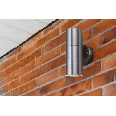 Woodcroft Stainless Steel 2 - Bulb 16cm H Outdoor Flush Mount