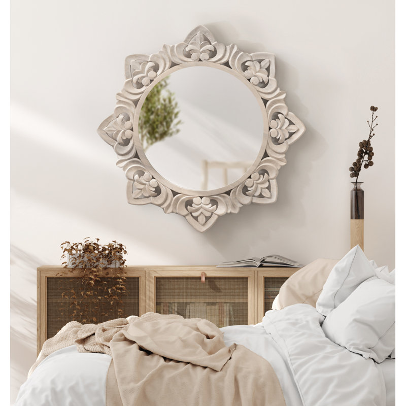 Klondike Solid Wood Round Mirror