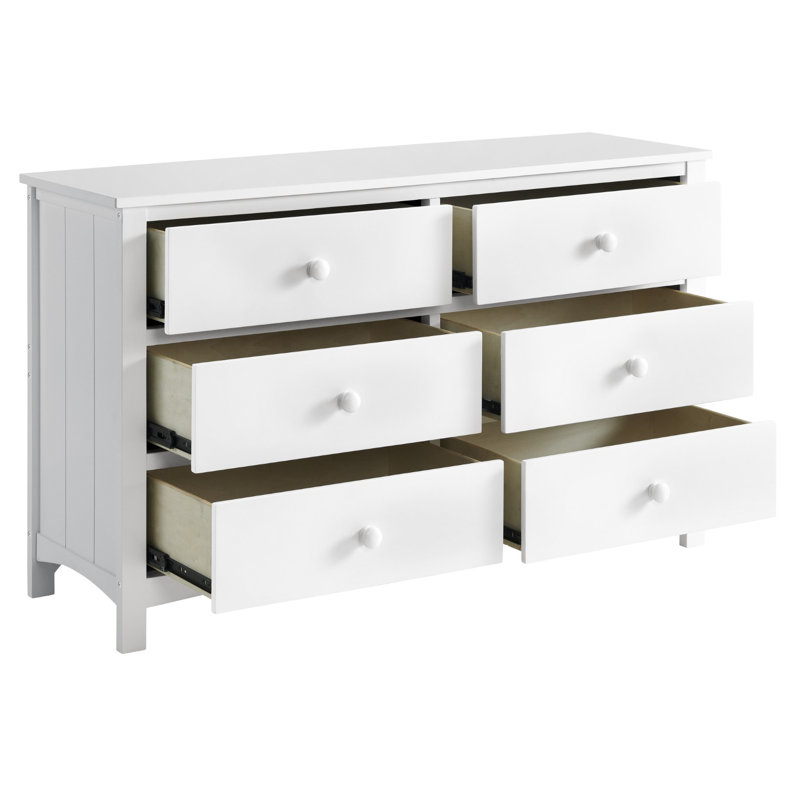 Universal (Ready To Assemble) 6 Drawer Dresser, Snow White