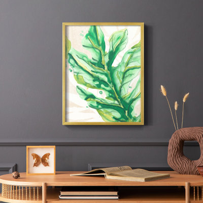 «Parchment Palms IV», reproduction encadrée - bois massif